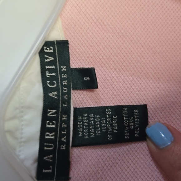 Lauren Ralph Lauren Active Pink Polo Womens Small Preppy top tennis club NVTN276 - Picture 2 of 7